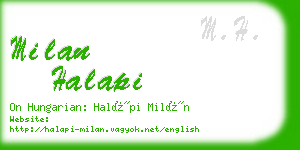milan halapi business card